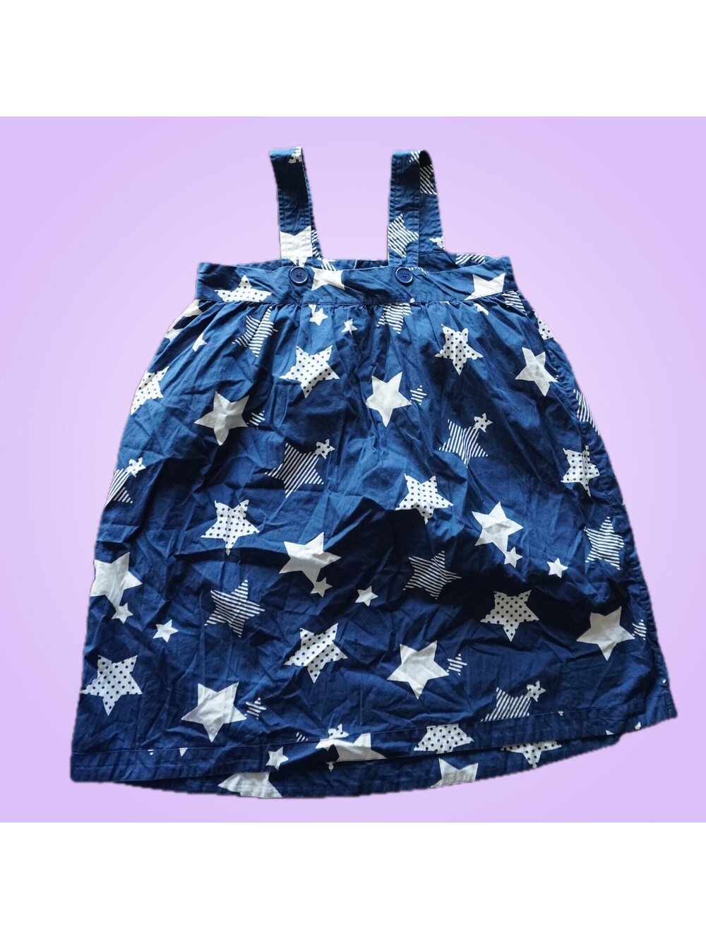 Piper & Blue Juniors Navy Star Print Sleeveless Mini Dress | Small